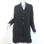 Raquel Allegra Shredded Knit Cardigan Black Wool-Blend Size 2 Long Sweater