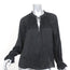 Ulla Johnson Blouse Irene Black Floral-Embroidered Satin Size 6 Long Sleeve Top