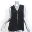 Vince Tank Top Black Leather-Trim Silk Size Small Sleeveless Blouse