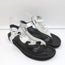 Isabel Marant Leakey Ruffle Sandals Silver Metallic Leather Size 41
