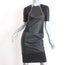 Kimora Lee Simmons Dress Black Leather & Mesh Size 6 Short Sleeve Sheath