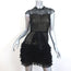Alice + Olivia Mini Dress Black Ruffled Swiss Dot Tulle Size 0 Cap Sleeve