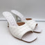 Schutz Fryda Mules White Quilted Leather Size 9 Open Toe Sandals NEW
