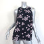 A.L.C. Tank Top Anise Black Floral Print Silk Crepe Size Large Sleeveless Blouse