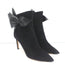 Jimmy Choo Kassidy Bow Ankle Boots Black Suede Size 39 Pointed Toe High Heel