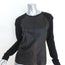 Theory Bristol Leather Raglan Top Black Stretch Knit Size Large Long Sleeve