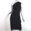 Haney One Shoulder Beaded Fringe Dress Mila Black Stretch Cotton Size 4 NEW