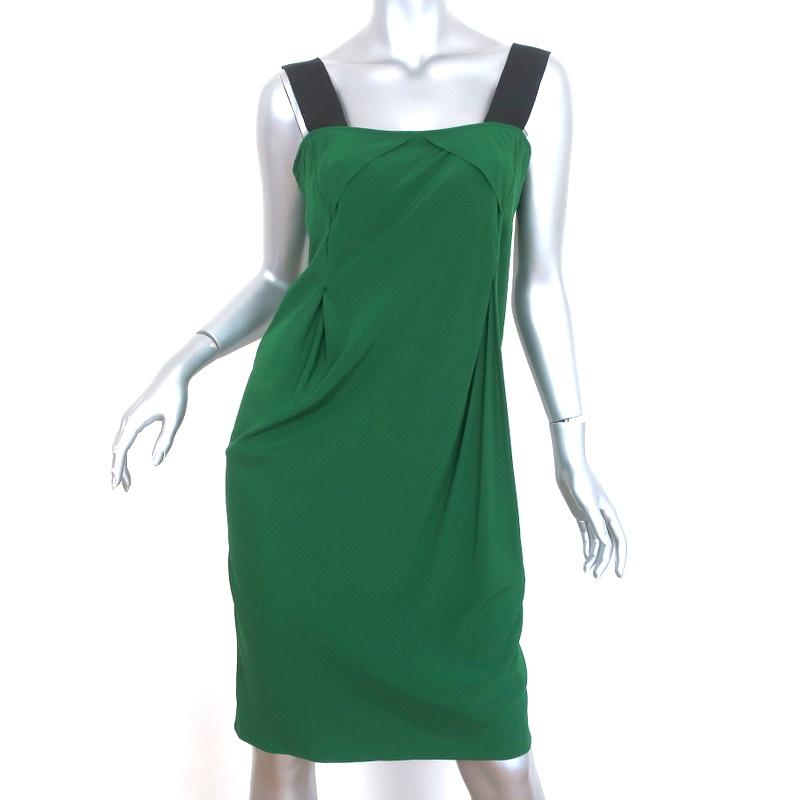 Zero + Maria Cornejo Sleeveless Dress Green Pleated Stretch Silk Size 6 Zero + Maria Cornejo Sleeveless Dress Green Pleated Stretch Silk Size 6
