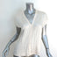 Vince V-Neck Popover Top Ivory Crinkled Satin Size Extra Small Button-Up Blouse
