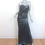 Donna Karan Strapless Sequined Ruffled Gown Gunmetal Size 4 Evening Dress