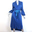 Hellessy Ruffle Sleeve Midi Dress Helga Cobalt Floral Satin Jacquard Size 4