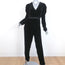 Ulla Johnson Jumpsuit Sabine Black Velvet Size 6 Long Sleeve V-Neck NEW
