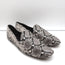 Vince Loafers Paz Gray/Cream Snake-Print Leather Size 7 Slip-On Flats