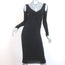 Zac Posen Cutout Long Sleeve Dress Black Pleated Stretch Jersey Size 2