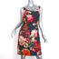 J. Mendel Dress Navy Floral Print Silk-Wool Gazar Size 4 Sleeveless Sheath