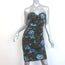 Dolce & Gabbana Strapless Ruched Mini Dress Blue Floral Print Silk Size 42