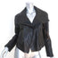 Donna Karan Biker Jacket Black Topstitched Leather Size US 4