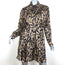 Pinko Shirtdress Leopard Print Satin Size 40 Long Sleeve Mini Dress