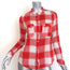 Isabel Marant Etoile Button Down Shirt Red/White Checked Cotton Size 2