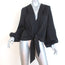 NICHOLAS Tie Front Blouse Black Satin Crepe Size 6 Long Sleeve Top NEW