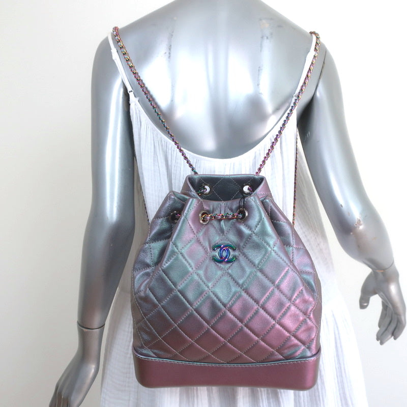 Soveværelse Sammentræf Dam Chanel 17K Iridescent Gabrielle Medium Backpack Purple Quilted Leather –  Celebrity Owned
