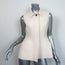 Christian Dior Vest Ivory Wool-Silk Size US 8 Zip & Button Up Sleeveless Jacket