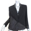 Helmut Lang Asymmetrical Combo Jacket Black Warped Suiting & Leather Size 4