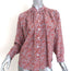No. 6 Quincy Shirt Blue/Orange Floral Print Silk Size 1 Long Sleeve Blouse NEW
