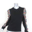Veronica Beard Adler Mixed Media Sweater Black Wool & Floral Silk Size Small