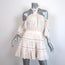 MISA Off-Shoulder Mini Dress Kerry Ecru Grommet-Trim Ruffled Gauze Size Small