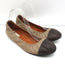 Lanvin Cap Toe Ballet Flats Taupe/Brown Two-Tone Leather Size 38.5
