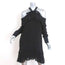 Proenza Schouler Cold Shoulder Dress Black Ruffled Polka Dot Fil Coupe Size 6