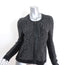 Rag & Bone Jacket Paula Black Leather-Trim Ribbed Knit Size Small
