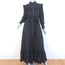LoveShackFancy Maxi Dress Wainscott Black Ruffled Lace-Trim Cotton Size 2 NEW
