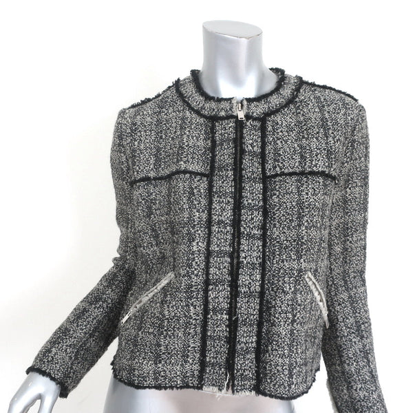 Isabel Marant Etoile Zip-Up Tweed Jacket Laura Black & Gray Wool-Blend –  Celebrity Owned