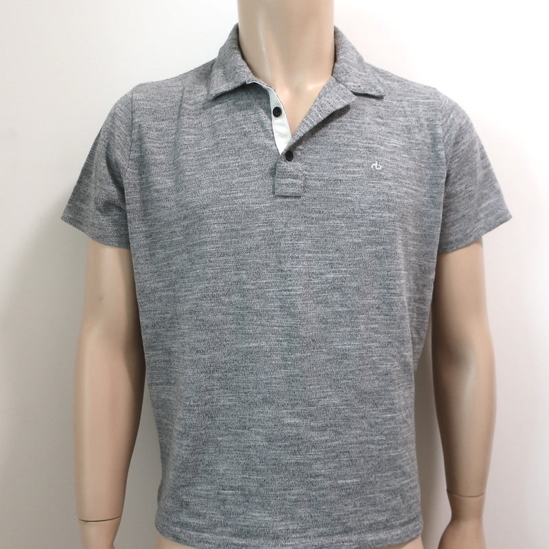 Rag & Bone Classic Polo Shirt Heather Gray Size Medium Short Sleeve