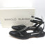 Manolo Blahnik Ankle Strap Flats Belfaba Black Cutout Leather Size 36.5