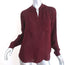 L'Agence Button Down Blouse Burgundy Silk Size 2 Long Sleeve Top