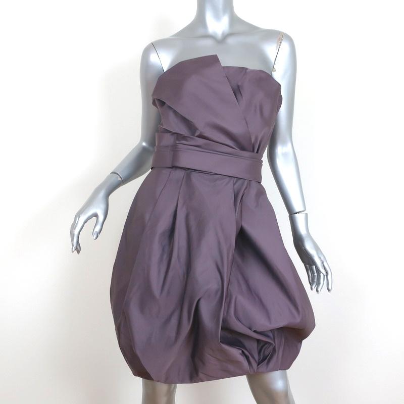 Valentino Roma Strapless Bubble Dress Purple Pleated Satin Size 46 – Celebrity Owned Valentino Roma Strapless Bubble Dress Purple Pleated Satin Size 46 – Celebrity Owned
