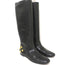 Gucci Babouska Studded Heel Knee High Boots Black Leather Size 38.5