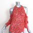 Veronica Beard Cold-Shoulder Blouse Flynn Red Floral Print Silk Size 4
