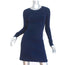 Theory Mini Dress Mimi Q Navy Quilted Stretch Jersey Size Petite Long Sleeve NEW