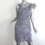 Zac Posen Dress Light Purple Leopard Print Silk Size 6 Asymmetric Sleeve Sheath