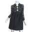 Stella McCartney Long Sleeve Mini Dress Black Lace & Raw Silk Size 40