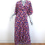 Jaline Katherine Maxi Dress Pink Geo Print Silk Size Medium Short Sleeve NEW