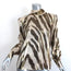 Haney Blouse Billie Metallic Zebra Print Silk-Lurex Size 6 Long Sleeve Top NEW