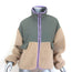 Zara Sherpa Combination Zip-Up Jacket Beige/Olive Size Medium