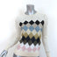 Theory Argyle Intarsia Sweater Ivory Linen-Blend Size Petite Crewneck Pullover