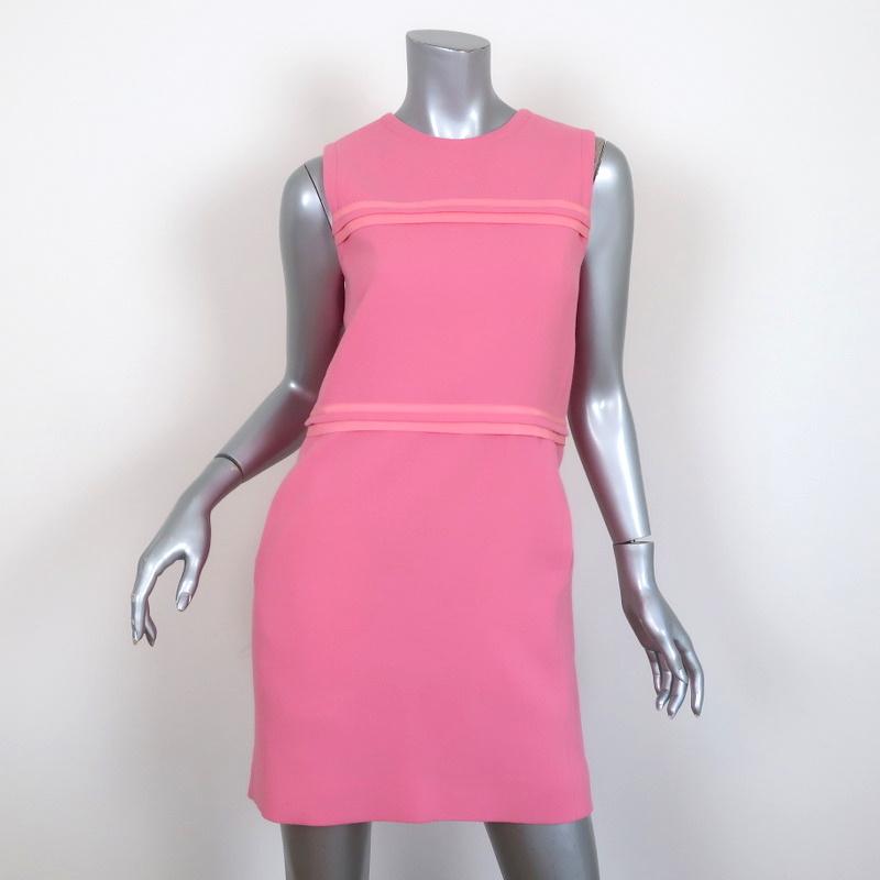 victoria beckham pink dress Victoria Victoria Beckham Mini Dress Pink Satin-Trimmed Wool Crepe Siz – Celebrity Owned