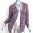 Isabel Marant Etoile Cardigan Laurel Purple Cotton-Blend Ribbed Knit Size 34